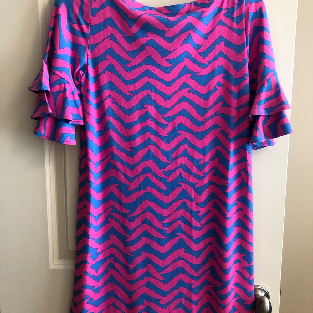 Blue and pink Lily Pulitzer 3/4 sleeve dress